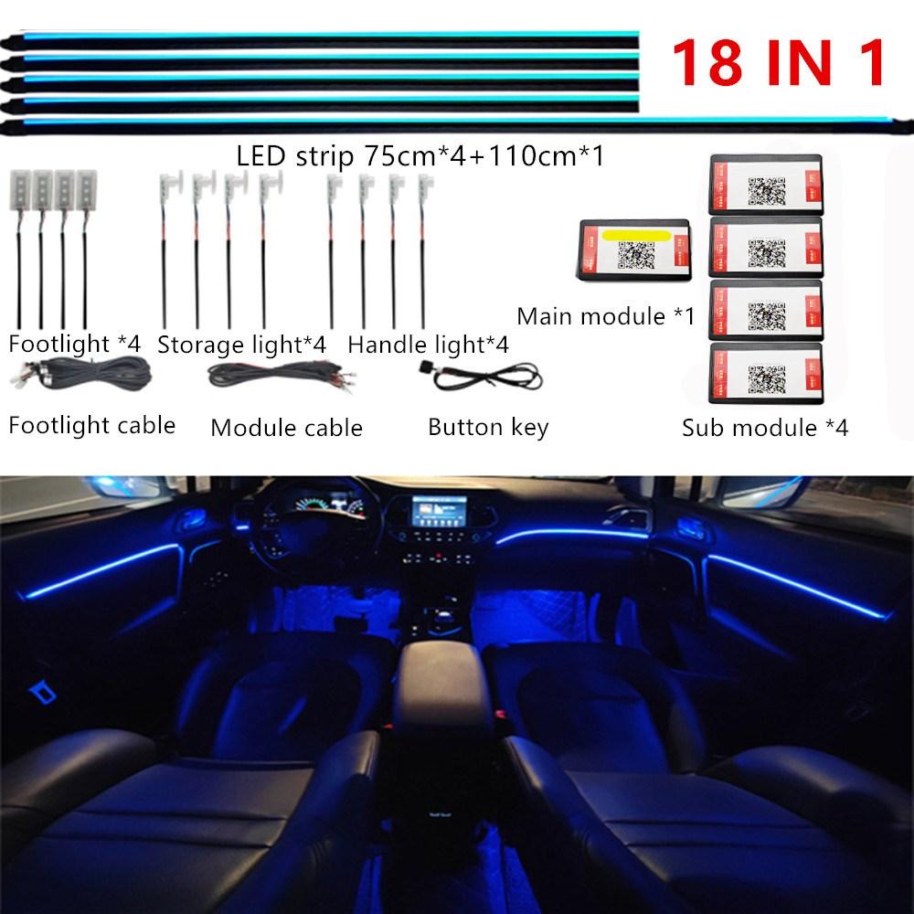 Универсальный светодиодный светильник Symphony Car Ambient Light 64 RGB Color Car Interior Acrylic Light Guide Decoration Atmosphere Light 18/10/6 в 1