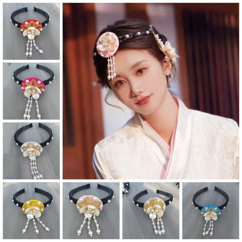 Pearl Hanbok Hairband Tassels Stage Dance Hair Hoop Gift Korean Headband Children