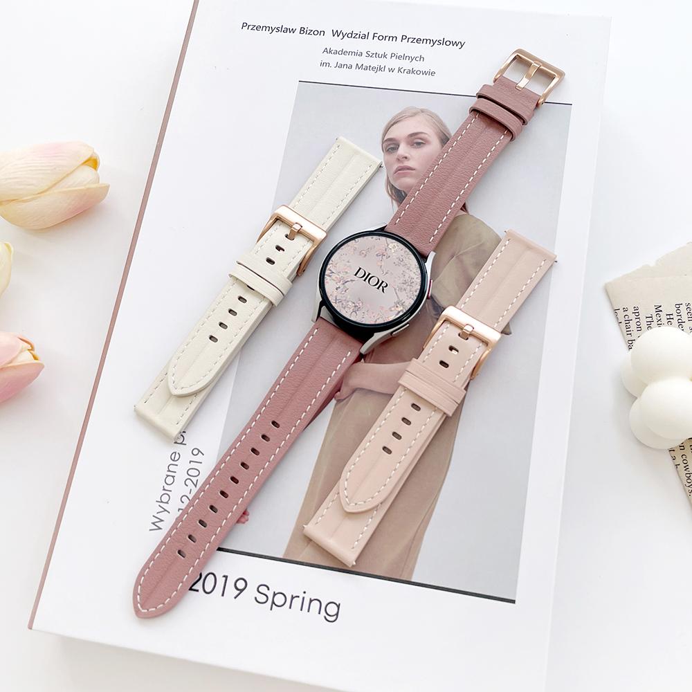 Akim Galaxy Watch Зеленый Ремешок из Коровьей Кожи Galaxy Watch 7/Fe/6/6 Classic/5/5 Pro/4/3/Active 2/Gear/S3/S2/Frontier/Sports