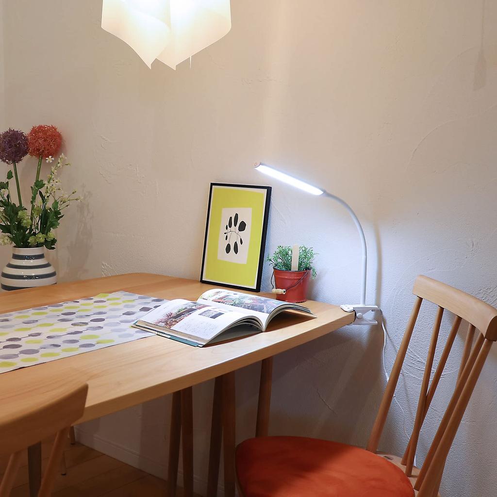 Ohm Electric LED Clip Light Белый дневной свет Белый светодиодный стильный тонкий стильный настольный светильник настольная лампа для чтения подставка для учебы Настольная лампа Белый OHM LTC-LC24C-WN