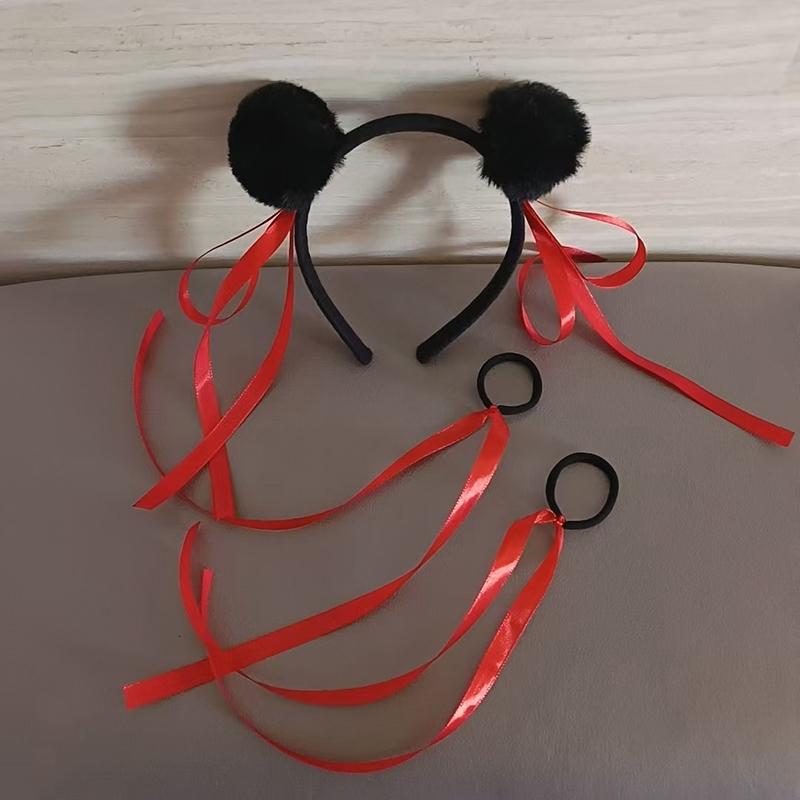 Не Чжа 2 Плюшевый Ободок с Шариком Анимационные Фигурки Miniso Не Чжа Того же Стиля Резинки для Волос Милые Аксессуары для Волос Детский Косплей
