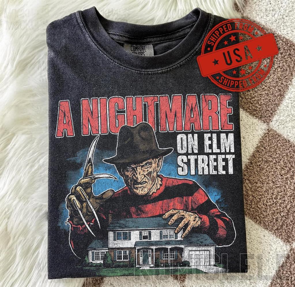 Vintage Freddy Krueger T-Shirt, A Nightmare on Elm Street Tee, Sleep Kills Horror Movie Shirt,Retro 90s Bootleg Style,Halloween Gift for Him