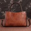 Johnature Ретро коровья кожа с тиснением сумки на плечо и через плечо повседневная женская сумка из натуральной кожи большой емкости