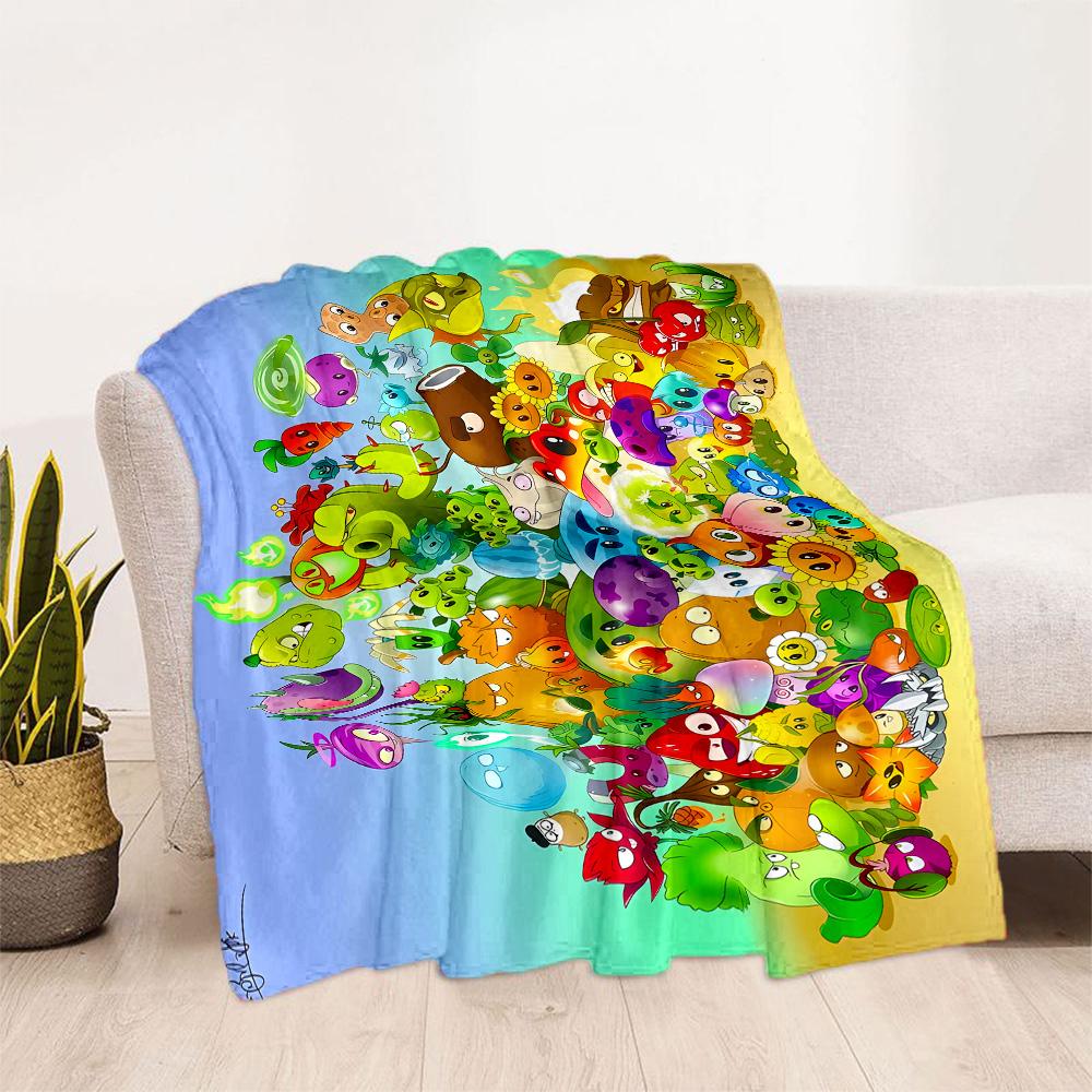 Plants Vs Zombies Adventure Flannel Blanket-Soft and Suitable for Sofas,Beds,Offices,Travel,All Seasons,Great Gift for Holidays and Birthdays.