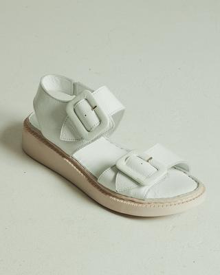 Босоножки с двумя пряжками 404 36 белые кожа