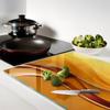 Tempered Glass Kitchen Serving Board with Graphic Wave Background 80x52 cm