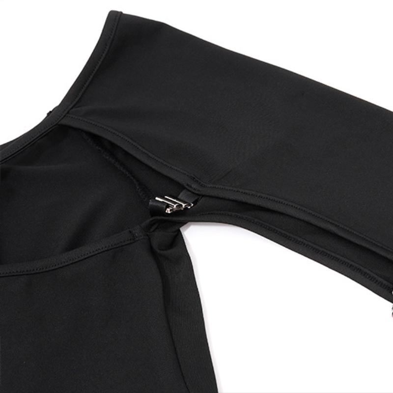 Готический гранж, новый модный дизайн, женские топы с диагональным воротником, тонкий пуловер, повседневная шикарная футболка с длинными рукавами, женская