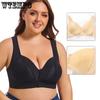 Sexy Bra Women's Plus Size Bra Without Steel Ring Vest Style Large Cup Lace Front Button Bra