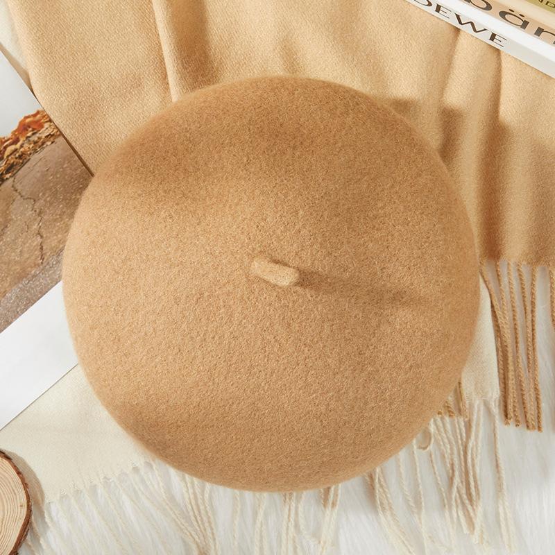 Берет женский осенне-зимний британский ретро шерстяной берет корейский стиль универсальный японский стиль милый художник шляпа тренд