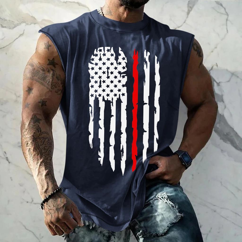 Летний мужской однотонный поглощающий пот дышащий жилет без рукавов с принтом и расширяющимся плечом