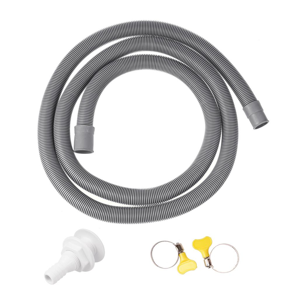 Long Service Washing Machine Drain Extension Set with Clamps Drain Hose Extension for Washing Machines 2M Hose with Clip