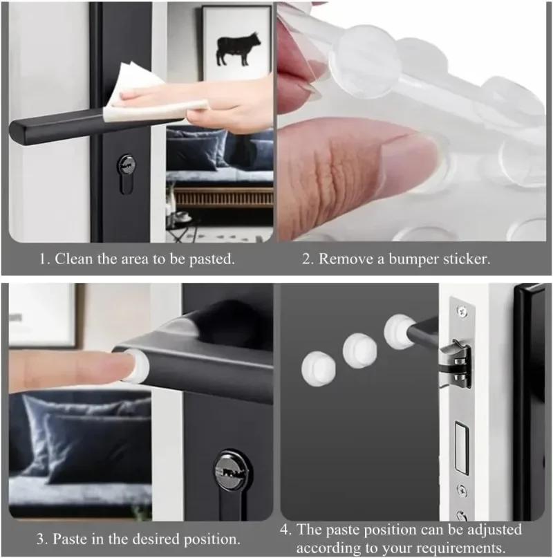 300/6Pcs Self-Adhesive Clear Door Stop Rubber Damper Buffer Cabinet Bumpers Silicone Furniture Dots Cushion Protective Pads