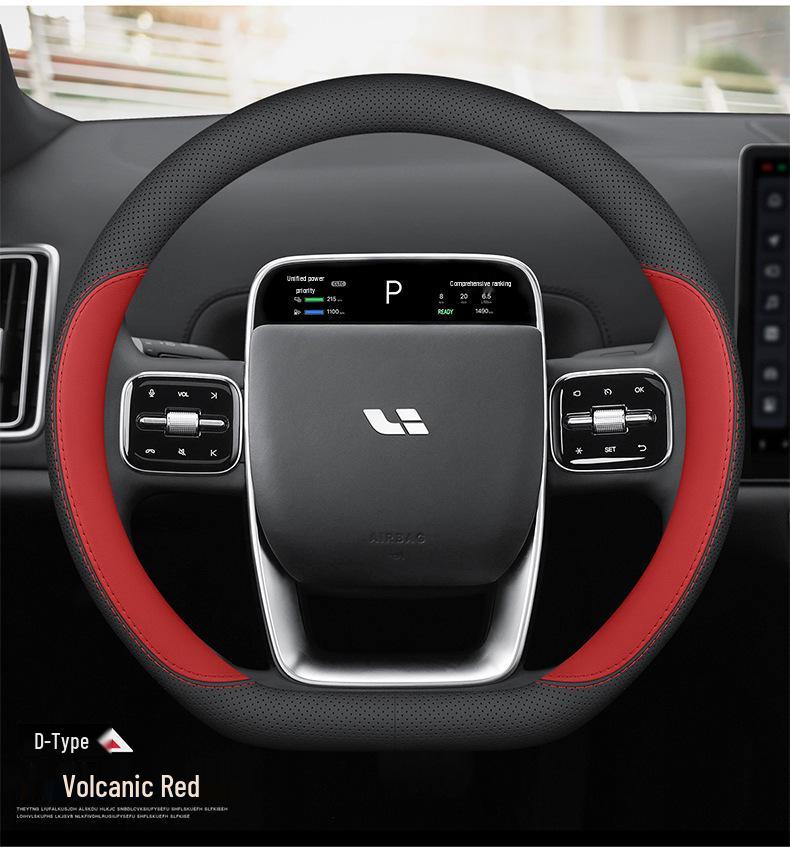 Ultra-Thin Genuine Leather Steering Wheel Cover for Ideal L6/L7/L8/L9 MEGA ONE – Anti-Slip, All-Season