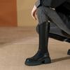 Флисовые сапоги женские зимние с утолщенной подошвой тонкие сапоги женские сапоги-рыцари толстый каблук ретро сапоги женские флисовые с утолщенной подошвой