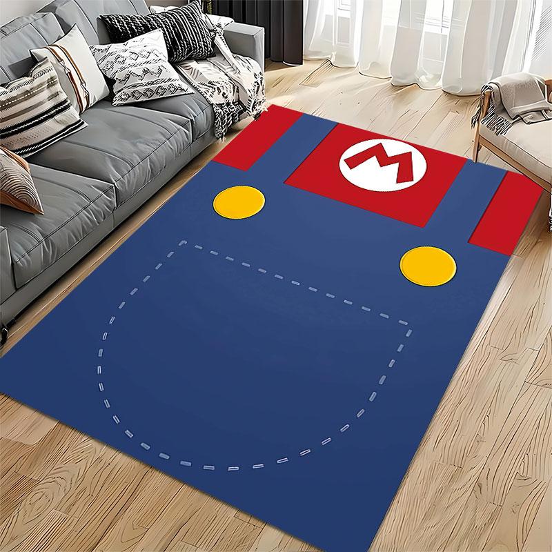 Red and Blue Cartoon Pattern Carpet suitable as a non-slip mat for the living room or bedroom sofa