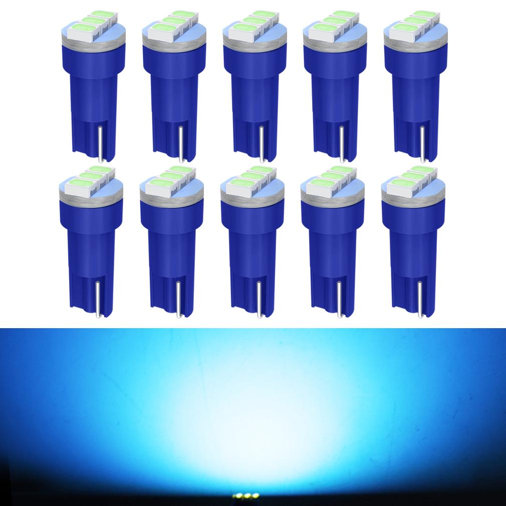 10 шт. Светодиодные лампы T5 W3W W1.2W LED Canbus Для освещения салона автомобиля, приборной панели, индикаторов, клиновидные, для автомобильного щитка приборов, 12 В
