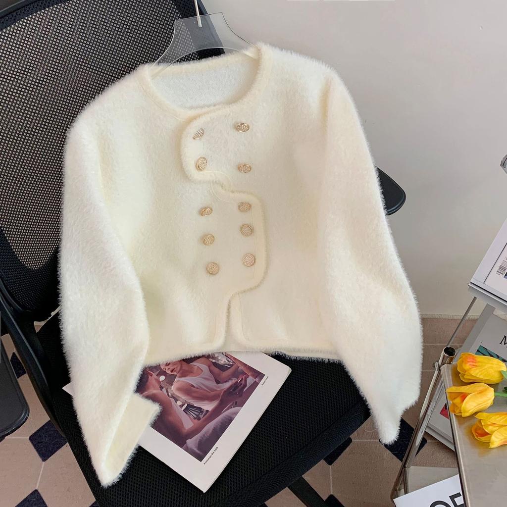 Fall and Winter Women's Fashion Versatile Knit Sweater Double-breasted Small Fragrant Wind Knitted Cardigan