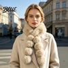 Элегантный подарок для женщин Шарф из искусственного меха Зимний шарф-воротник на магнитном замке Обертка на шею Свободный дизайн Плюшевый Длинный Мягкий Для холодной погоды Удобный
