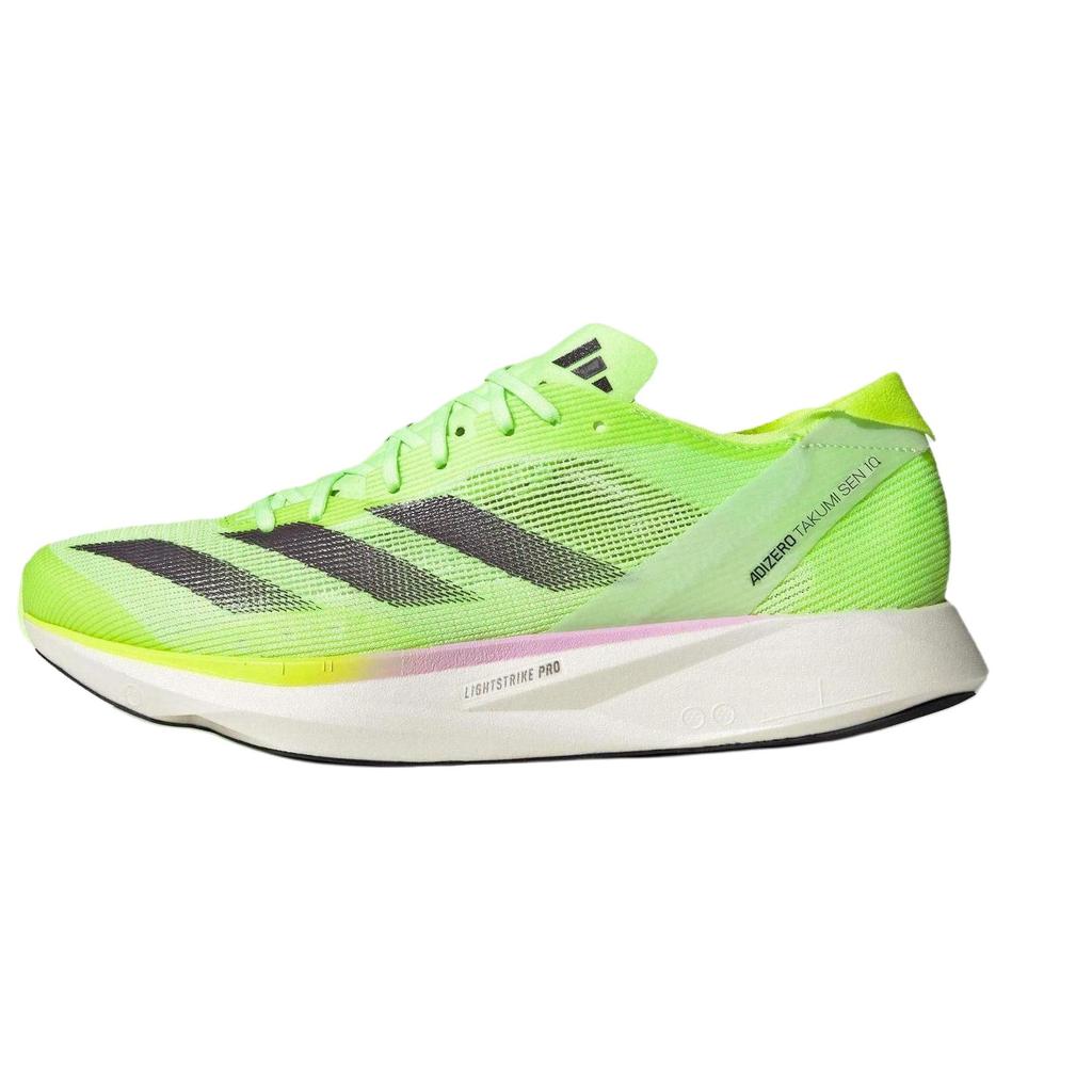 adidas Adizero Takumi Sen 10 Удобные Универсальные Сетчатые Прочные Кроссовки с Низким Верхом для Марафона Унисекс Зеленые IG3134