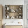 Bathroom Mirror Cabinet with Door Sonoma Oak 80 x 14.5 x 70 cm