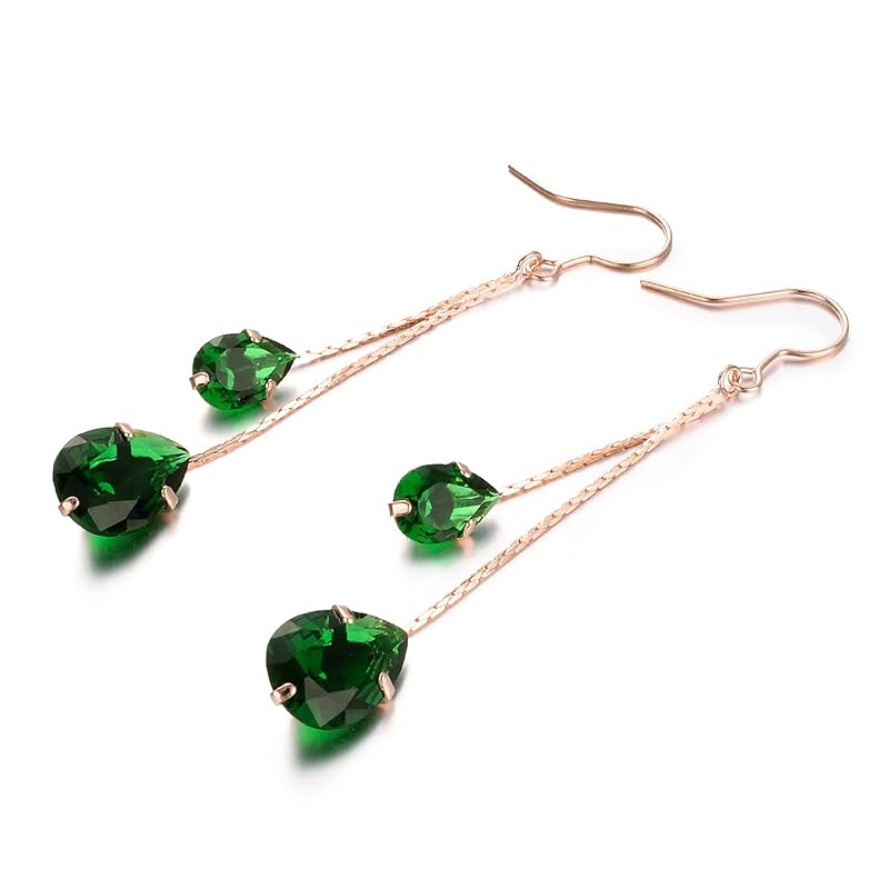 Yoursfs earrings ladies emerald long swaying american earrings venetian chain 14k gold filled women fashion earrings
