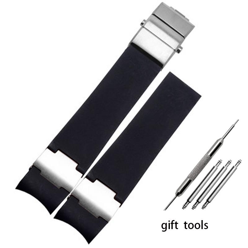 Ремешок для наручных часов из резины силиконовый ремешок для наручных часов с Ulysse Nardin синий черный коричневый 25 * 12 мм мужской инструменты ремешок для часов 22-20 мм