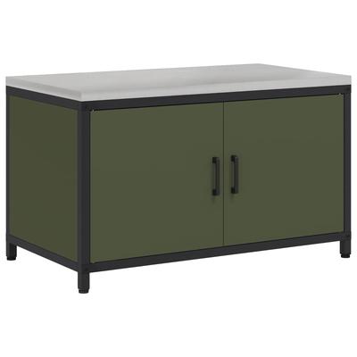 Kitchen Storage Cabinet HATTEM Olive Green 90 X 50 X 53 Cm