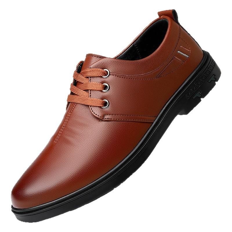 Star-headed woodpecker men's shoes new leather shoes men's breathable casual shoes men's 2025 leather shoes