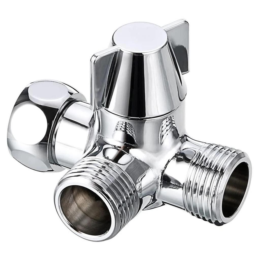 Brass Diverter Splitter Switch T-Adapter Toilet 1/2 Inch Valve 3 Way Water Home Hose Replacement Bath Bathroom