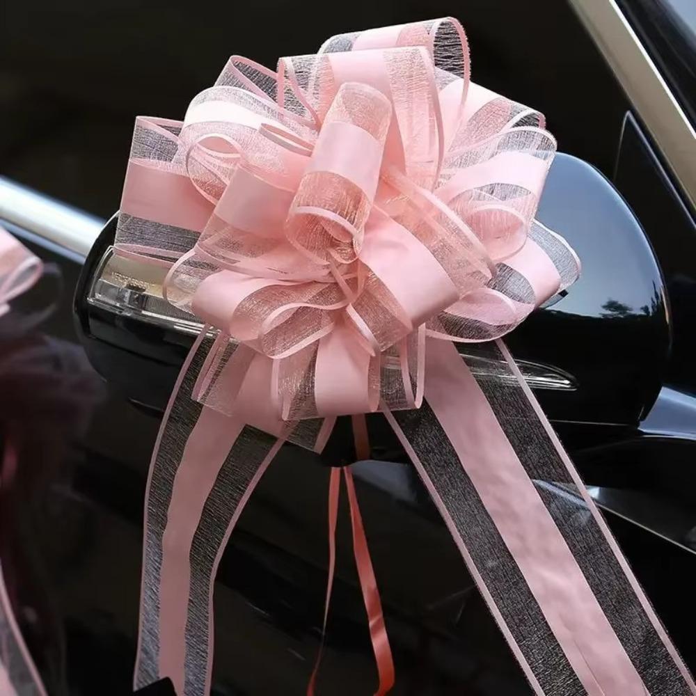 5Pcs Craft Flowers Wedding Car Ribbon Gift Wrap Wedding Pull Bow Flower  Wedding Car Decor