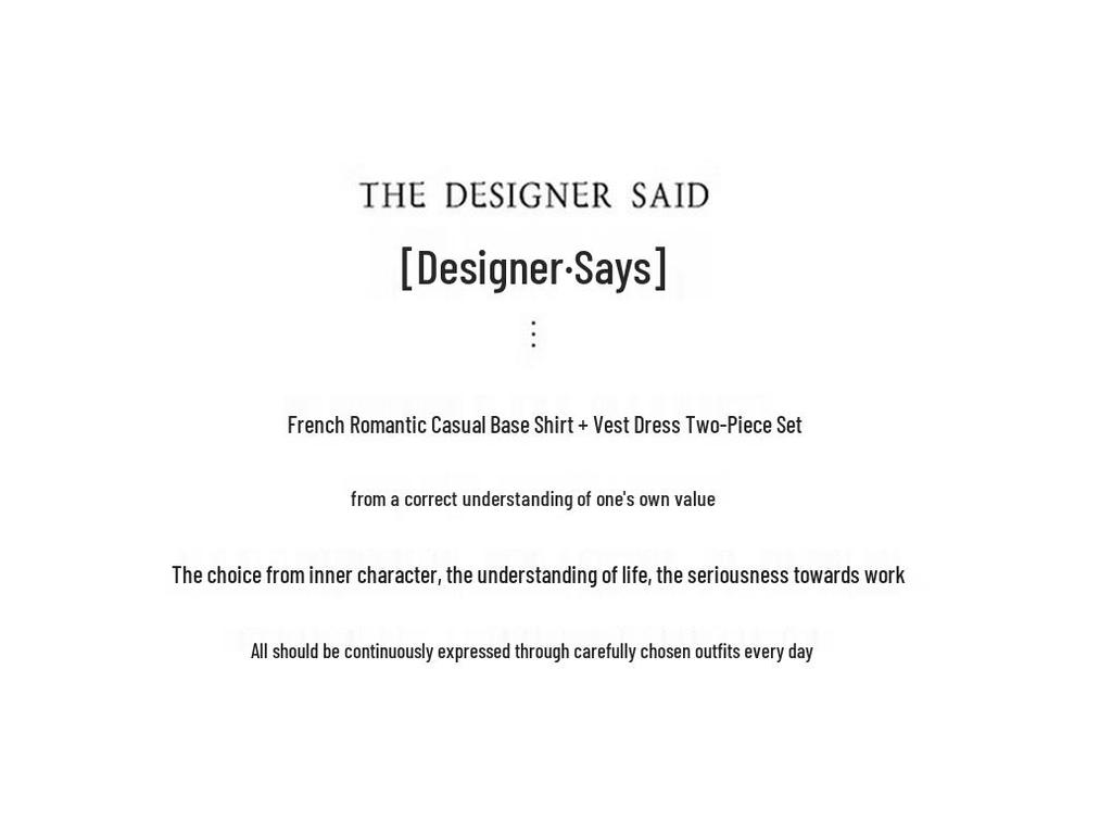 2025 Spring High-End Women's Fashion Two-Piece Set: Elegant Slimming Shirt & Vest Dress ME1861