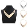 Fashion V Shaped Metal Women Collar Necklace With Geometric Design For Trendy Womens Jewelry