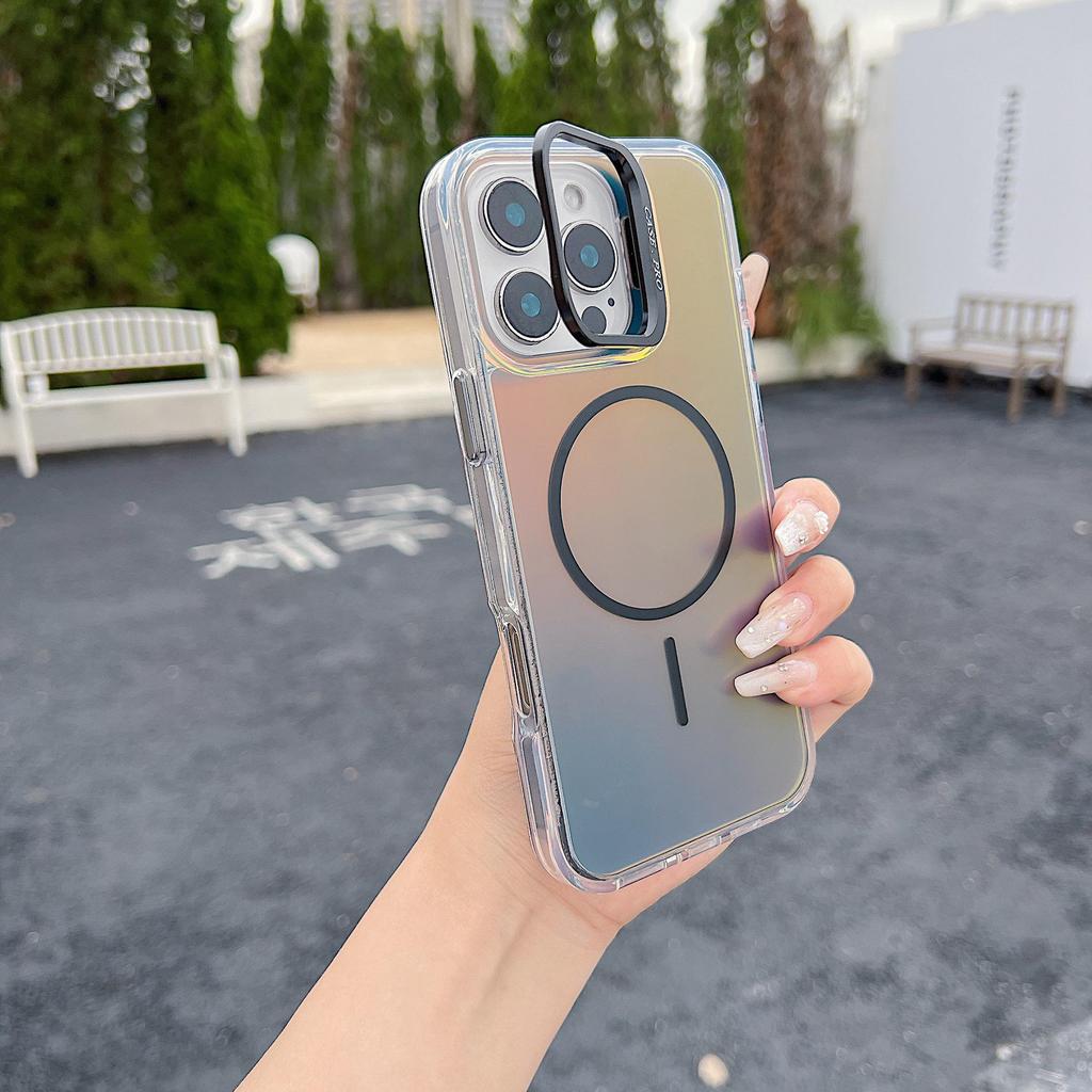 iPhone 17 Pro Max Сменяющий цвет Дракон Магнитный Держатель Линз и Шнурок с Чехлом для Телефона Apple 16 Яркого Цвета