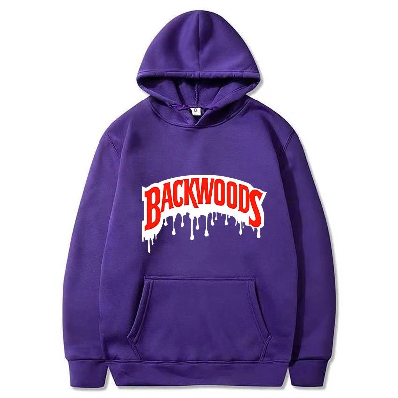 Мужская толстовка Drip-vibe Backwoods с принтом букв, смелый красный расплавленный текстовый рисунок спереди, плотный флисовый пуловер для городской повседневной одежды