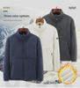 Men's Double-Sided Thick Polar Fleece Jacket, Winter Loose Fit, Large Size, Stand Collar.