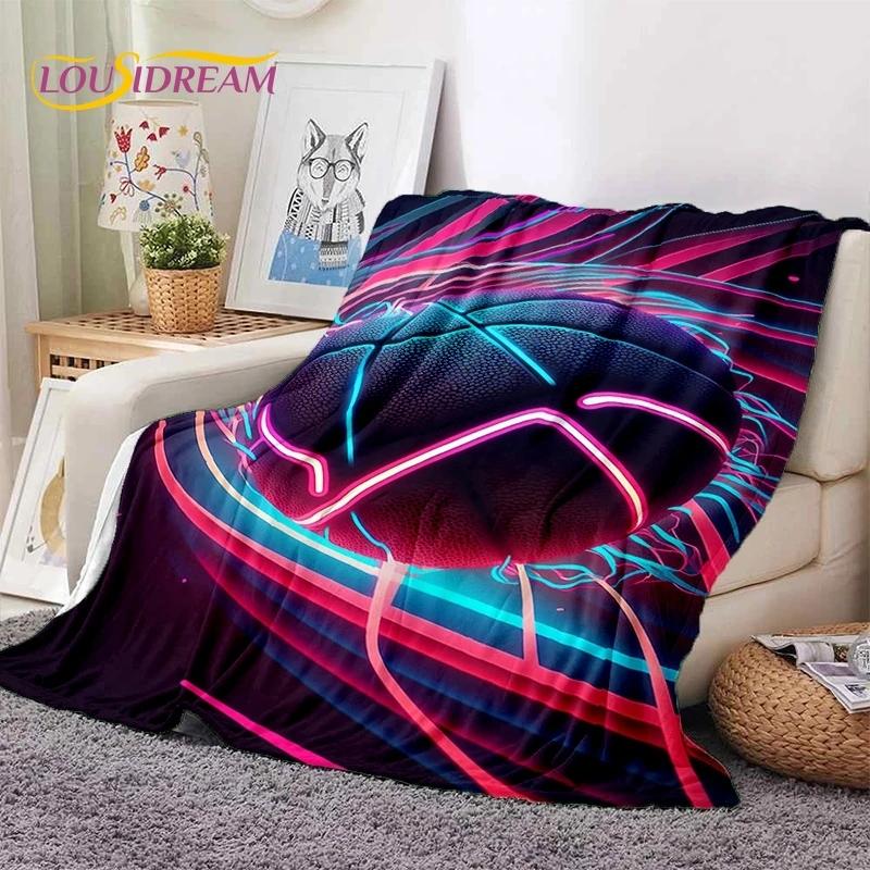 Новейшее мягкое фланелевое одеяло для баскетбольной площадки, для кроватей, спален, диванов, пикников, плед для отдыха на свежем воздухе, подарок