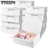 10pcs White Gift Boxes with Ribbons Kraft Paper Treat Boxes with Lids Elegant Gift Wrap Boxes Bridesmaid Proposal Boxes Packaging Box for Present