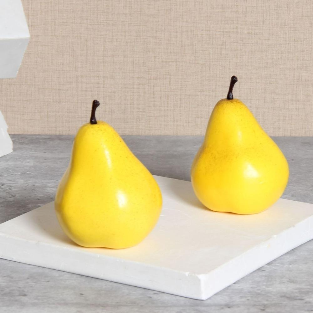 5PCS Realistic Simulation Pear DIY Fruit Model Fruit Toy Artificial Fruit Photography Props