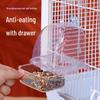 Transparent Anti-Spill Budgie Parrot Feeder - Automatic Bird Feeding Box