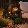 Auto On/Off Solar Garden Lights Iron Cat Moon Design Garden Pathway Lights Halloween Lights  Lawn