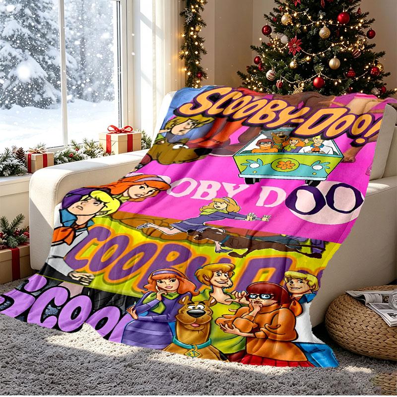 Scooby Pattern Blanket for Home Decoration, Bed, Sofa, Car Travel, Camping, Suitable for All Seasons, Birthday Christmas Gift