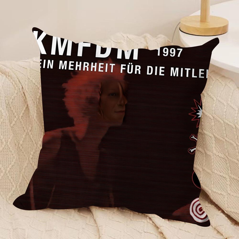 KKmfdm Band Cool Cushion Cover Silky Short Plush Invisible Zipper Dustproof Sofa Pillow Case For Home Decor