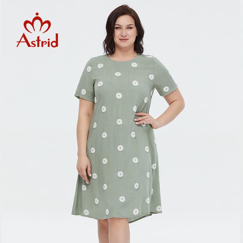 Женское летнее платье Astrid, элегантное платье 2023, хлопковые длинные офисные платья в горошек с карманами и длинными платьями для женщин