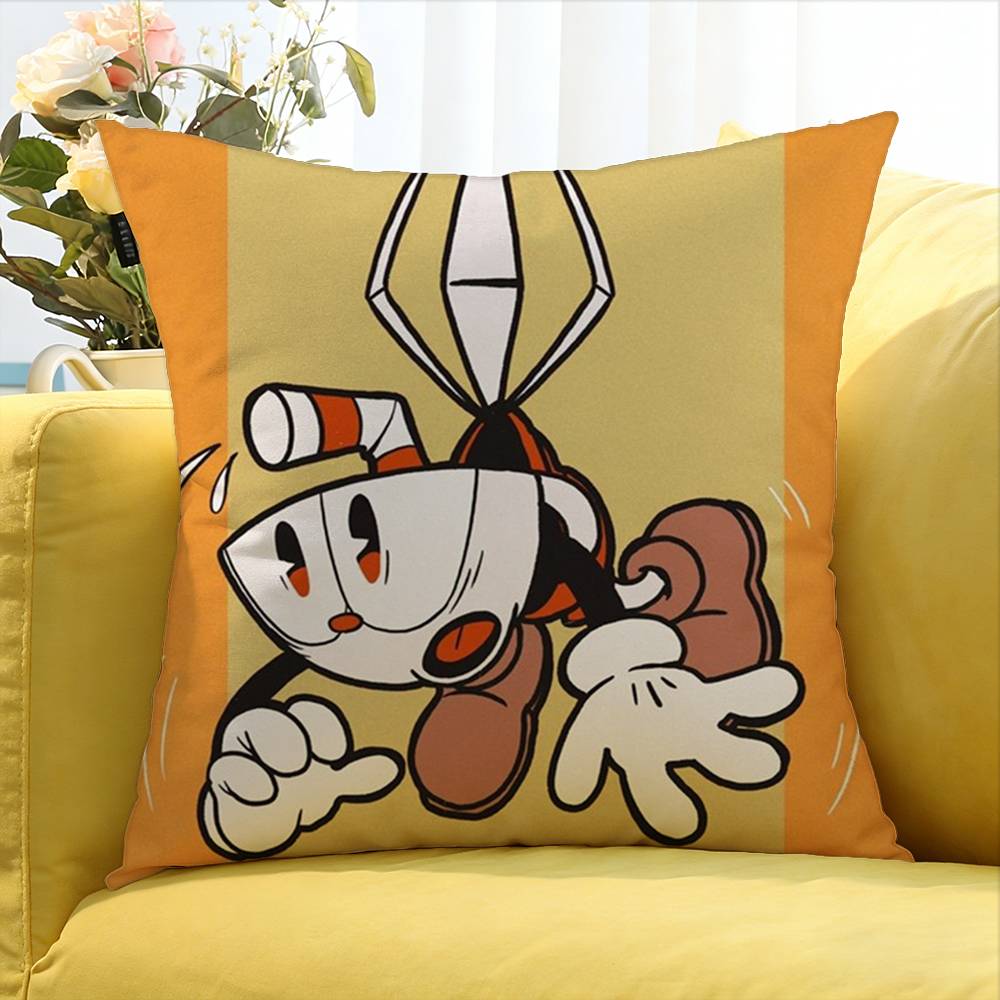 P-Popular C-Cuphead Game Various Sizes Square Pillow Case For Car Home Bedchamber Decor