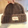 Wool hat women's autumn and winter new thickened warm ear protection hat big head circumference shows small face versatile knitted cold hat
