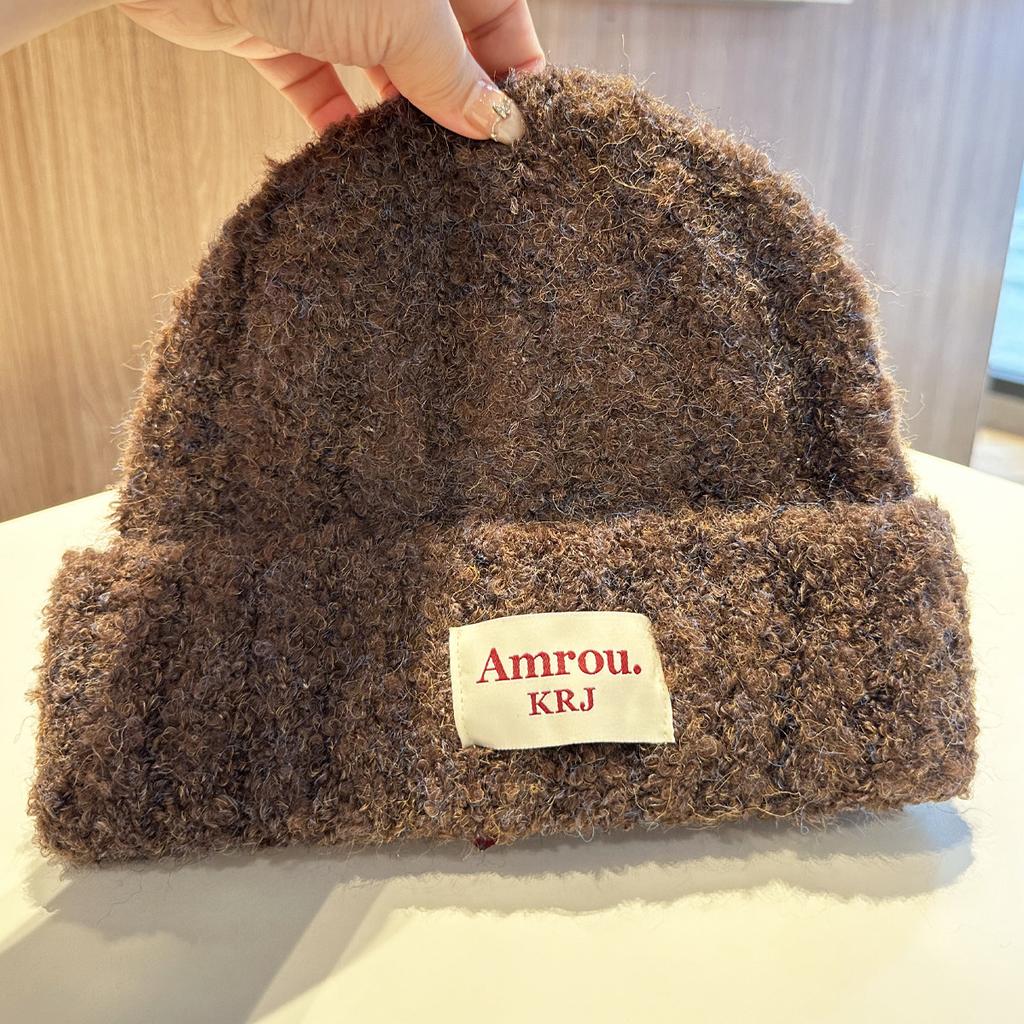 Wool hat women's autumn and winter new thickened warm ear protection hat big head circumference shows small face versatile knitted cold hat