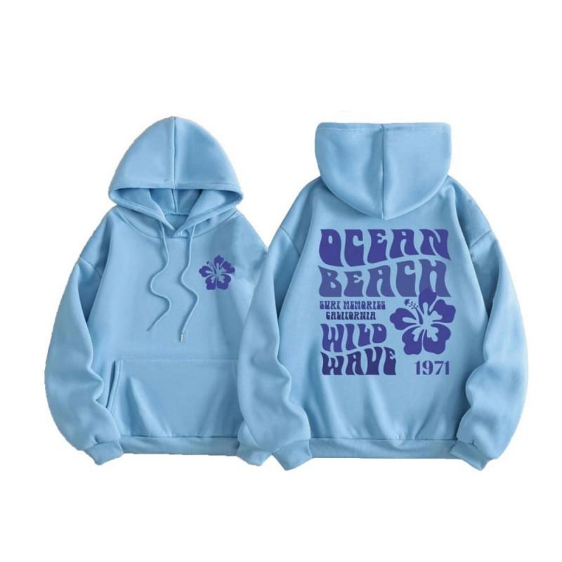 Womens Oversized Hooded Sweatshirt With Print Design Long Sleeve Casual Streetwear Top