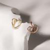 JEWNEL 14K Round Heart Ring One-Touch Earrings