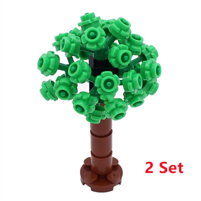 Buildings Blocks Tree Flower Sets City Plant Garden Bonsai Forest Natural City Street View Park Jungle MOC Model Toys For Kids