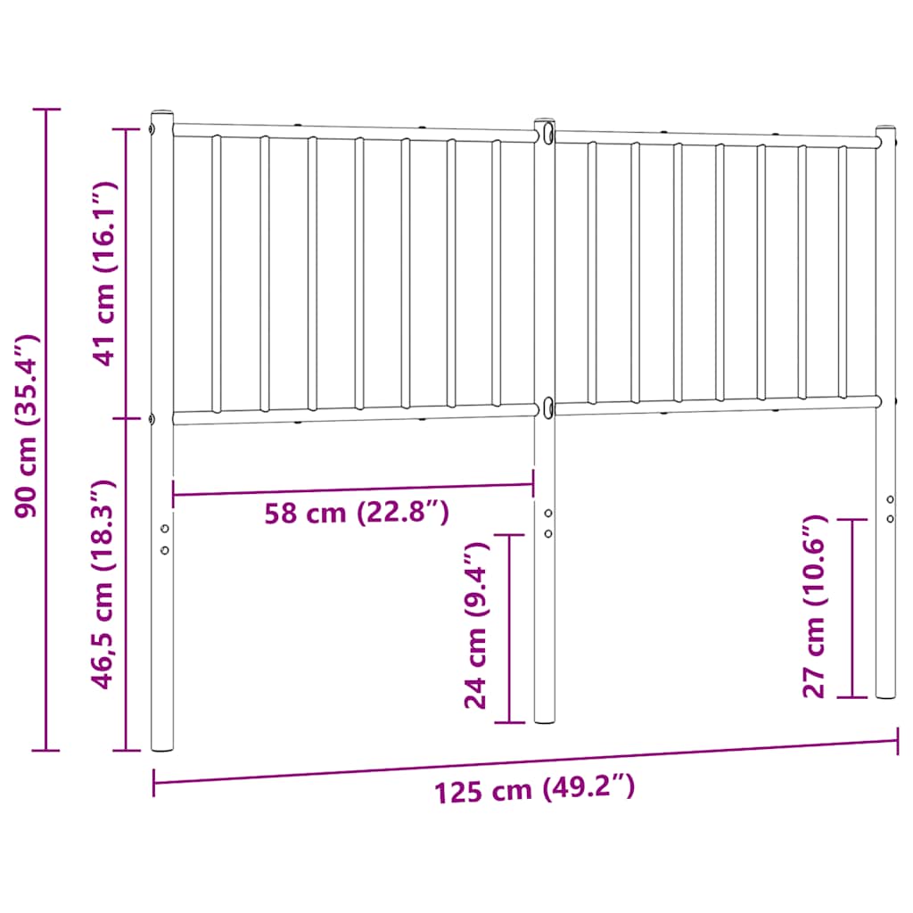 Vidaxl Metalowe Wezgłowie, Białe, 120 Cm